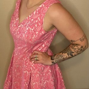 Anthropologie Maeve Pink Detail Embroidery Dress